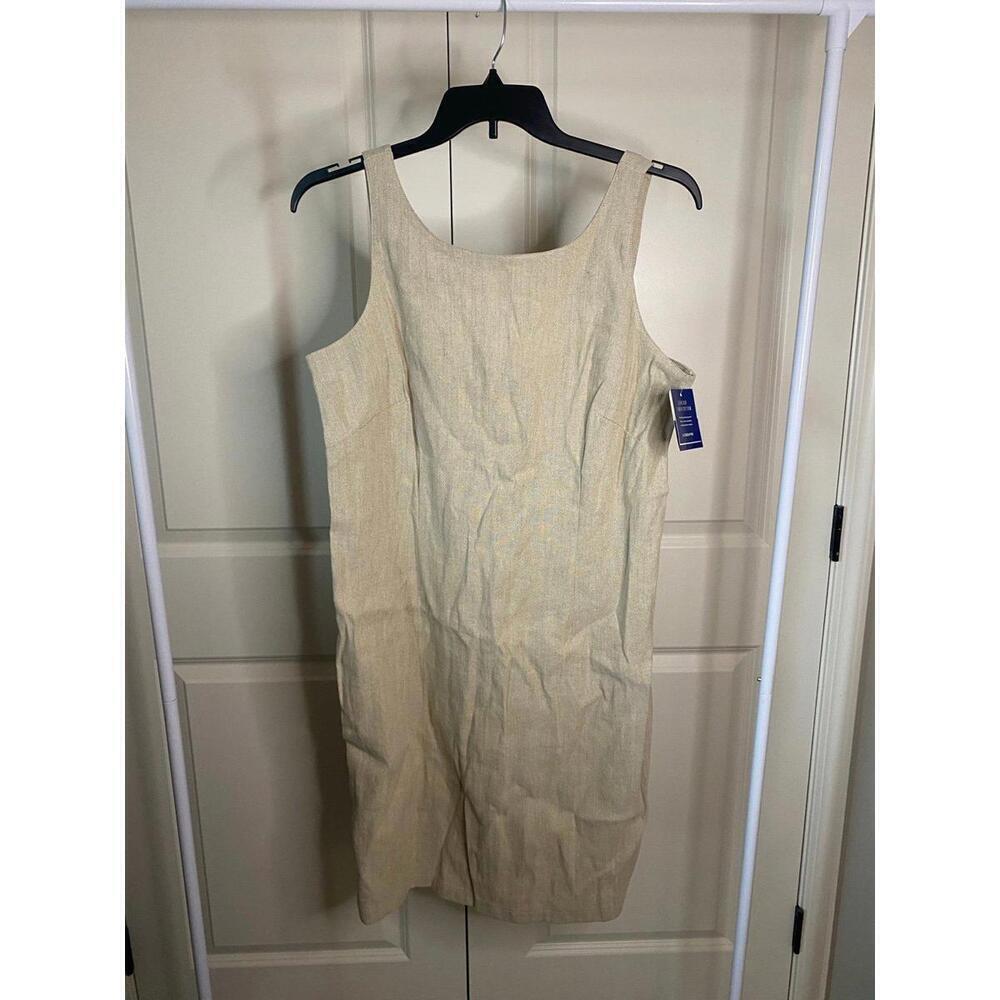 Liz Claiborne stretch linen and cotton cottage-core knee length dress